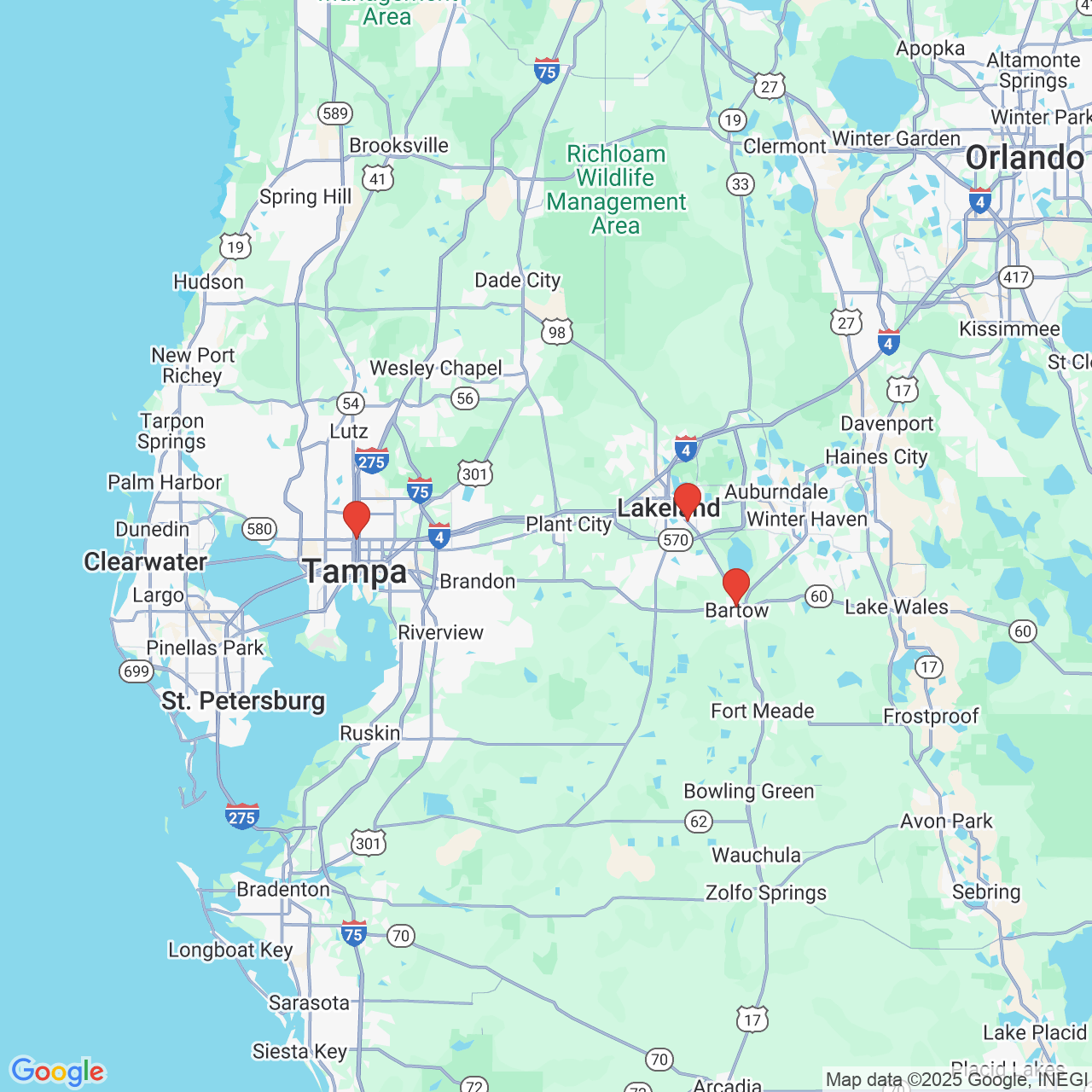 Google map image of our locations