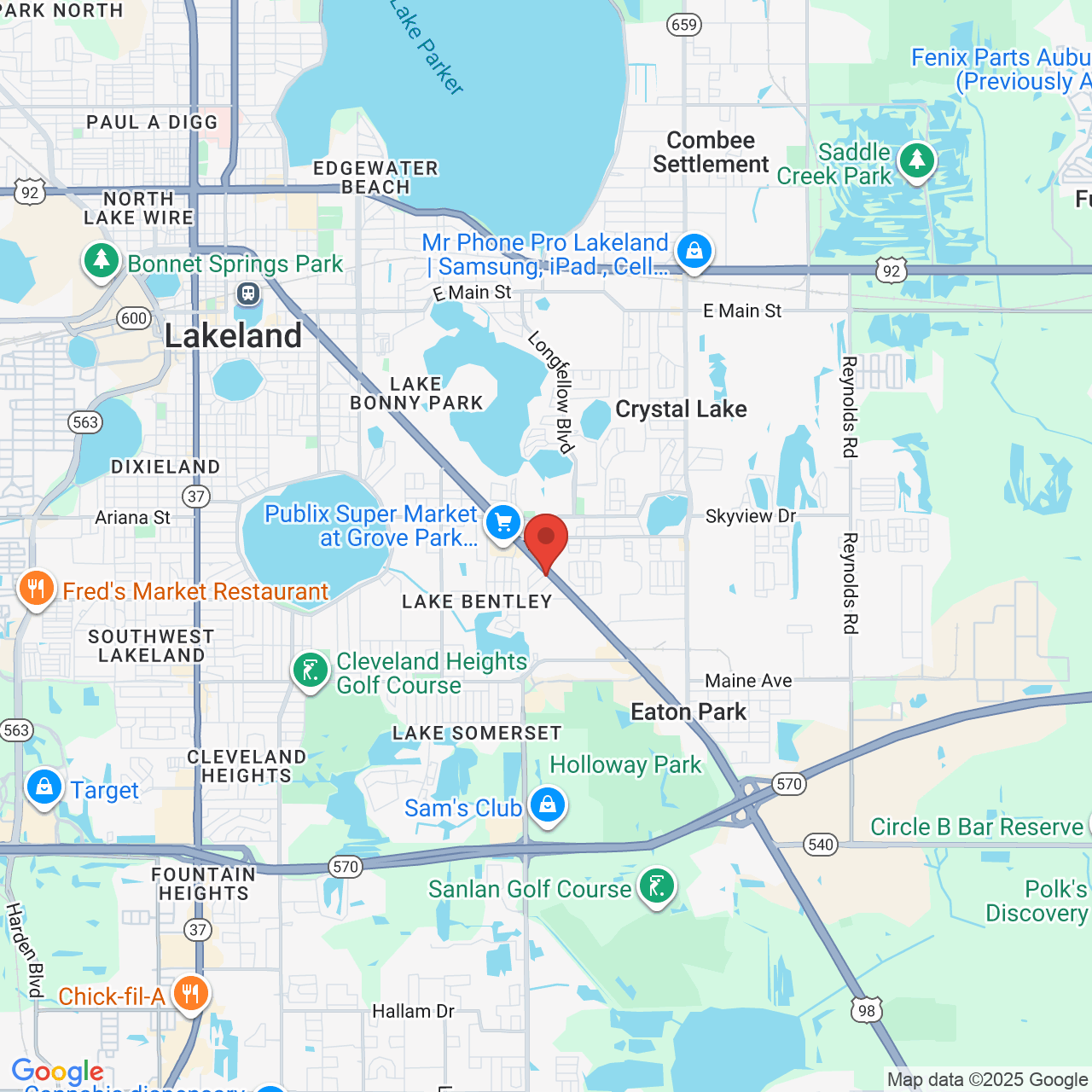 Google map image of our location in 1905 U.S. 98 Lakeland, FL